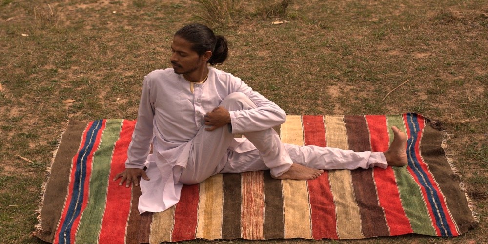 man doing yoga for beginners